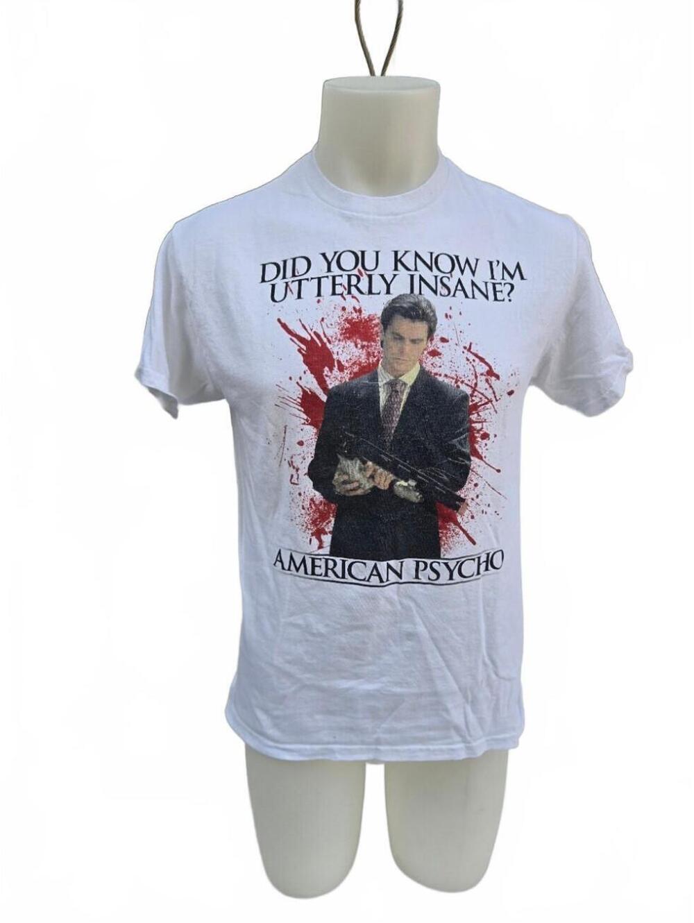 American Psycho Graphic T-Shirt Medium White